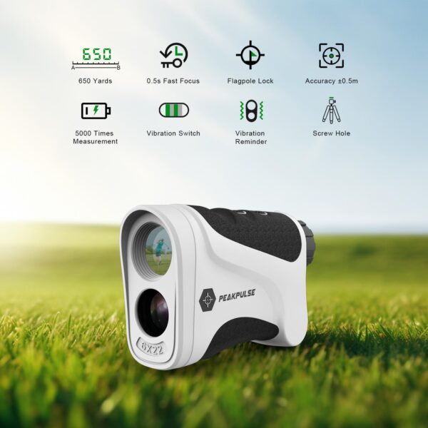 PEAKPULSE Golf Rangefinder 650 Yards Range Finder Golfing Laser Distance Measurement 6X Magnification 0.5 Yard Accuracy Flag Pole Locking Vibration Fast Focus System Tournament Legal - Image 7