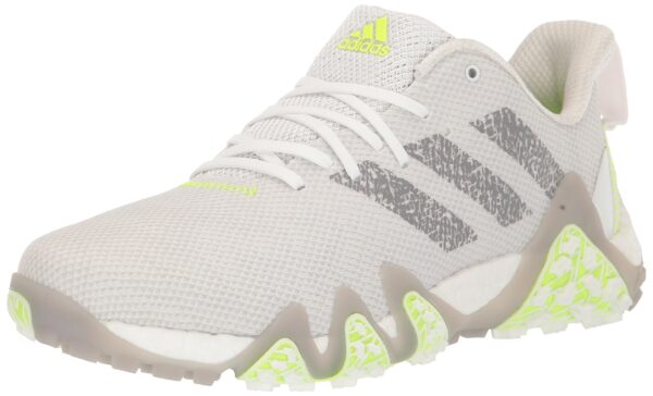 adidas Men's CodeChaos 22 Spikeless Golf Shoes, Footwear White/Grey Three/Lucid Lemon, 8.5