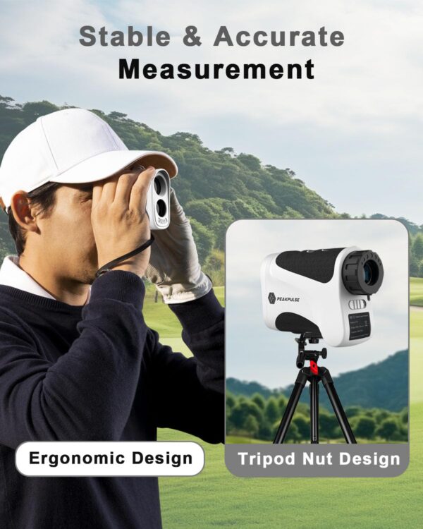 PEAKPULSE Golf Rangefinder 650 Yards Range Finder Golfing Laser Distance Measurement 6X Magnification 0.5 Yard Accuracy Flag Pole Locking Vibration Fast Focus System Tournament Legal - Image 3