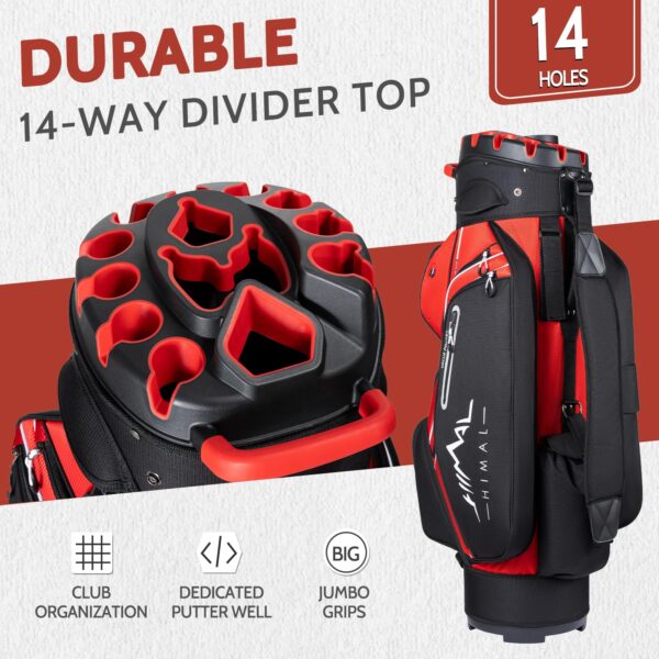 UNIHIMAL 14-Way Golf Cart Bag Pro with Full Length Divider Top, Golf Bag for Men with Handles and Rain Cover - Image 7