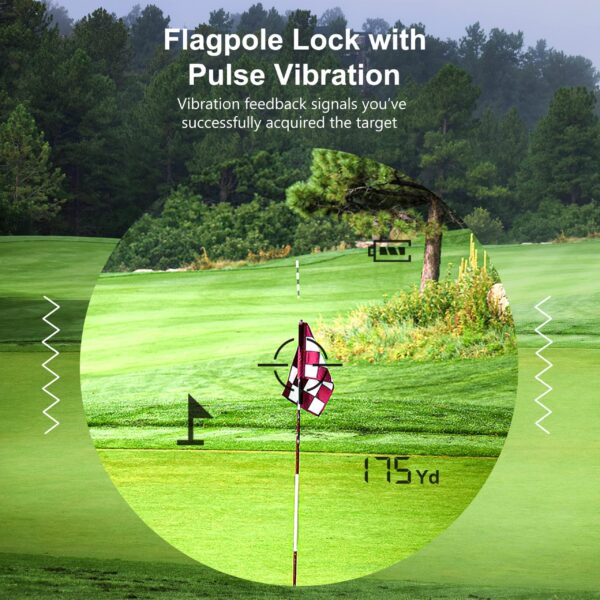 PEAKPULSE Golf Rangefinder 650 Yards Range Finder Golfing Laser Distance Measurement 6X Magnification 0.5 Yard Accuracy Flag Pole Locking Vibration Fast Focus System Tournament Legal - Image 4