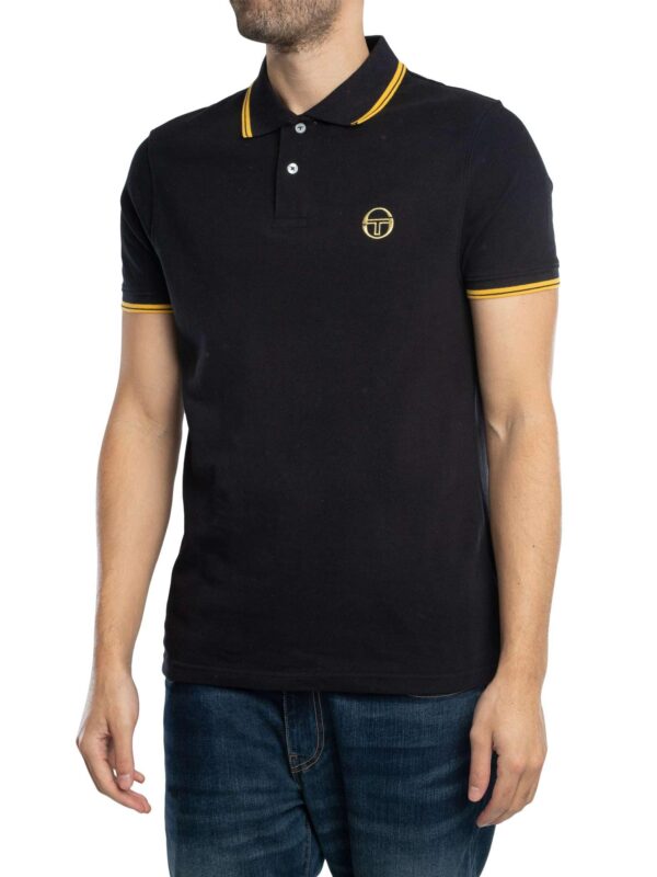 Sergio Tacchini Men's 020 Trim Polo Shirt, Black/Gold, XXL - Image 5