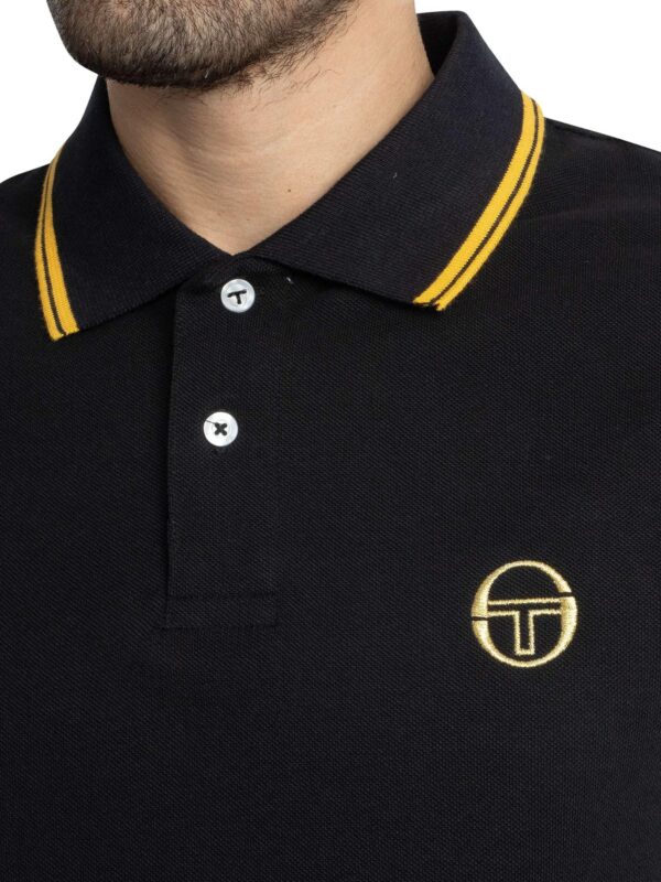 Sergio Tacchini Men's 020 Trim Polo Shirt, Black/Gold, XXL - Image 3